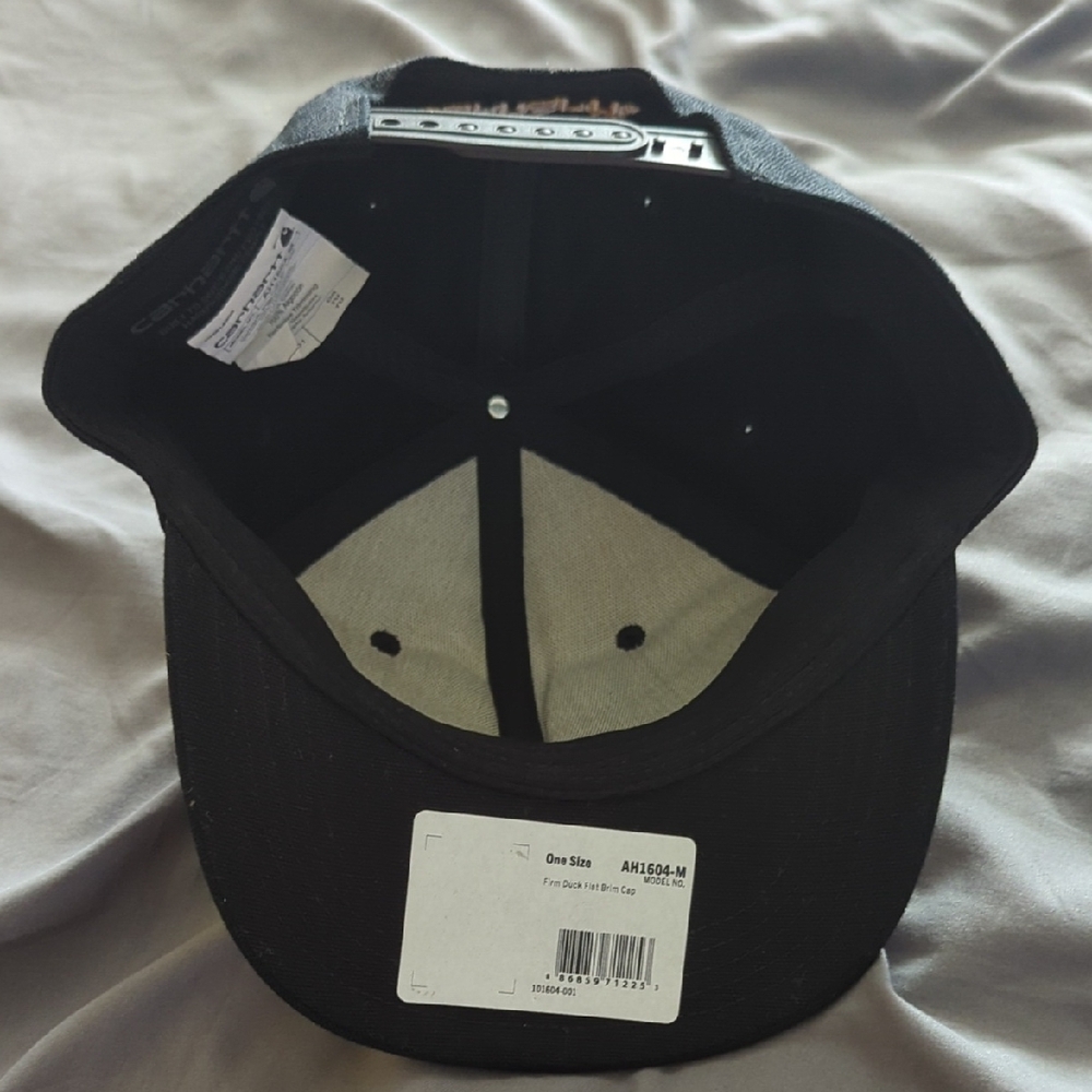 NWT Black Carhartt Firm Duck Flat Brim Cap - Picture 5 of 5